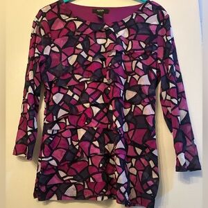 Alfani mesh ruffled top petite medium